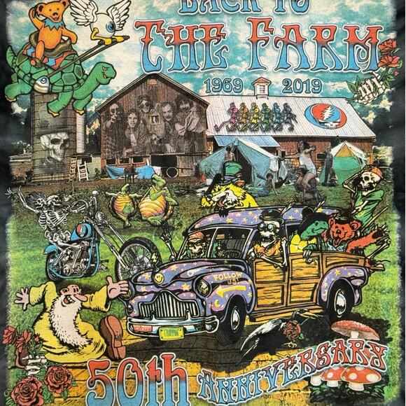 The Grateful Dead Back to the Farm 50th Anniversary 2019 Tie Dye Shirt Adult S - Picture 2 of 4